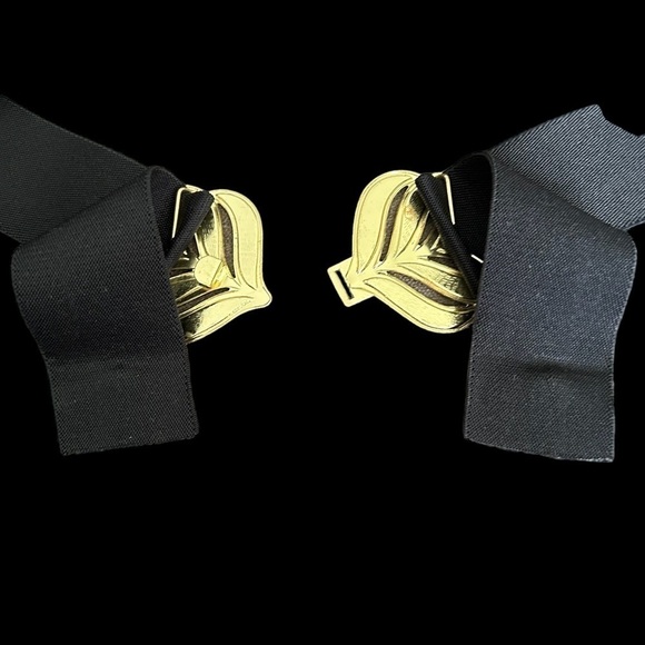 Vintage 80’s Black Adjustable Stretch Enamel Cloisonné Statement Buckle Belt - Picture 7 of 16